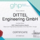 Zertfikat für Dittel Engineering für Cleanroom Engineering Specialists of the Year 2020